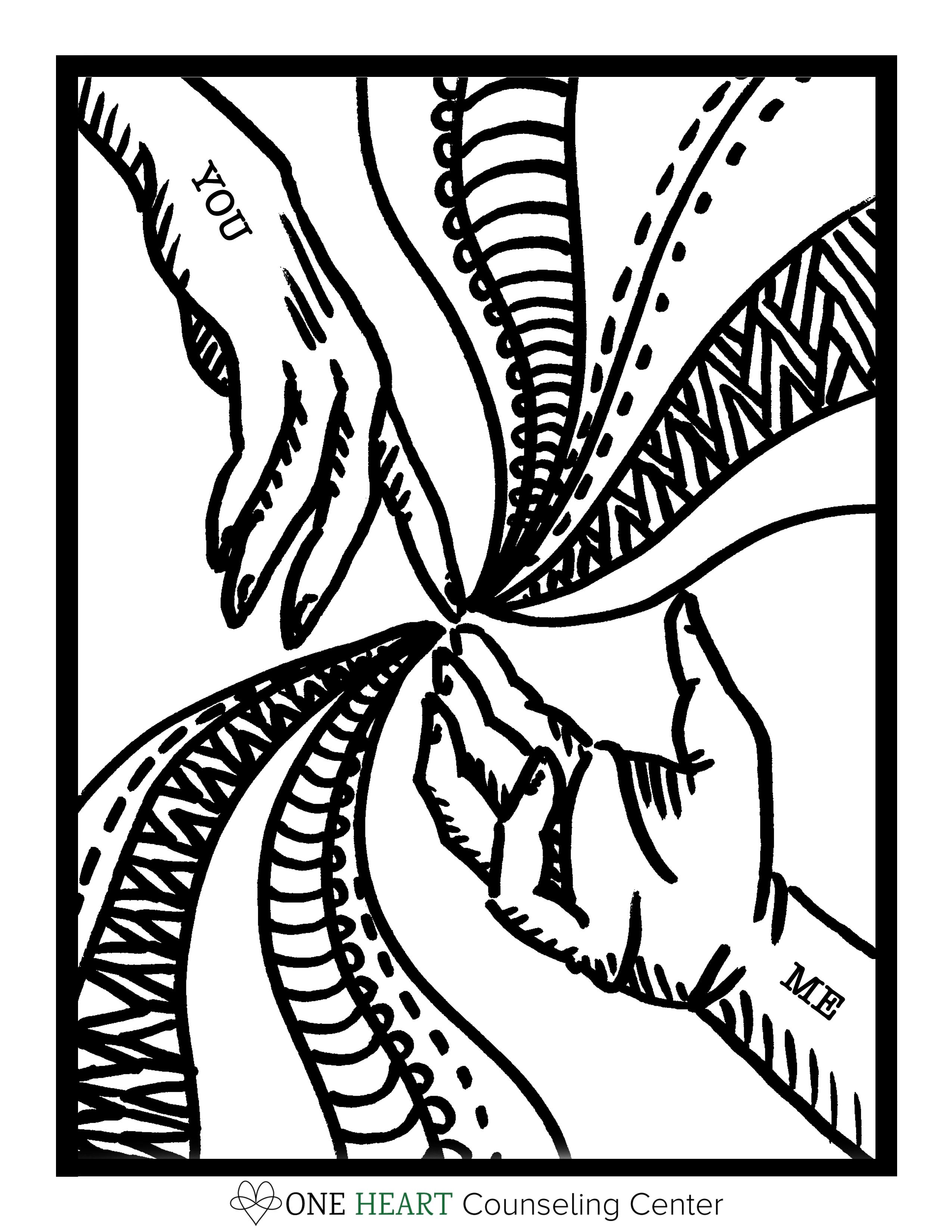 Free Art Therapy Coloring Page, One Heart Counseling Center